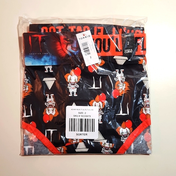 ❤️NWT VINTAGE TORRID PENNYWISE BALLOON CLOWN PANTY YOU'LL FLOAT TOO HALLOWEEN - Picture 4 of 10